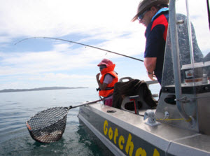 Kids on boat